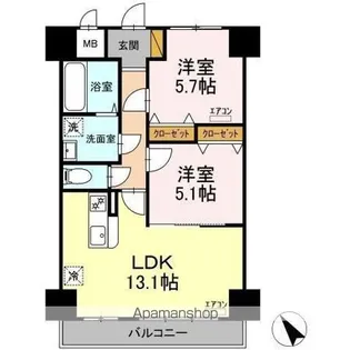 K・Mおおたかの森 住居【8階】の間取り