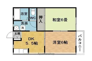 コーポシャトレD【2階】の間取り
