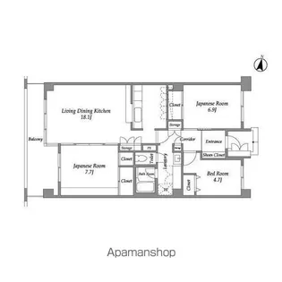 テレパレス西千葉【4階】の間取り