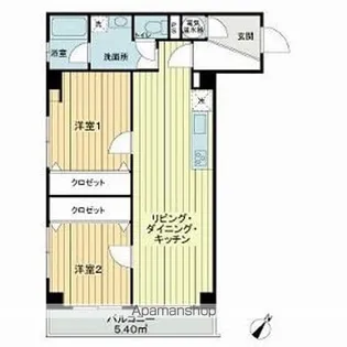 マンション目黒不動前【3階】の間取り