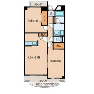 クレールナデシコ【1階】の間取り