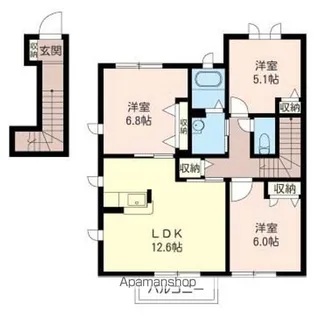 ヴェルメゾンA【2階】の間取り