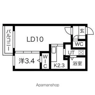 ラフィナート麻生【202号室】の間取り