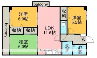 ウエストヒルズMARUKA【4階】の間取り