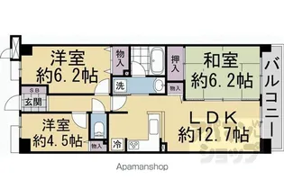 ライオンズマンション宇治第2【408号室】の間取り