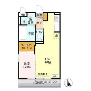 クオリタ・リリ【3階】の間取り