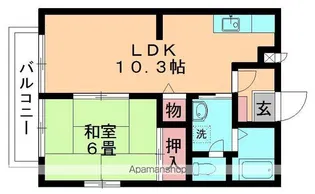 ユーサンパレスC【202号室】の間取り