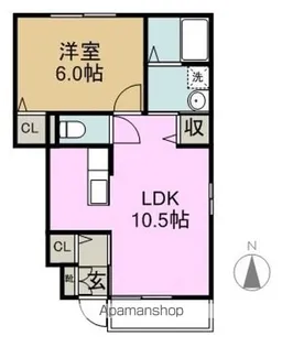 ソレジオコルテ【E202号室】の間取り