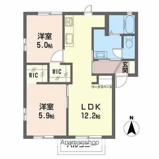 コスモスハイツDE【E101号室】の間取り