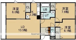 オーエスヒルズ湯川【105号室】の間取り