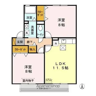 サンフローラ E【1階】の間取り