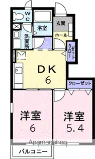 サニープレイス B【1階】の間取り