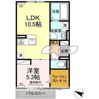 広島県尾道市栗原町【アパート】の間取り