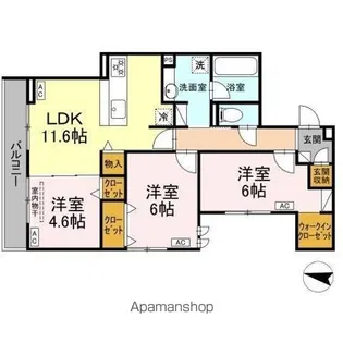 DーCRINUM桜堤【2階】の間取り