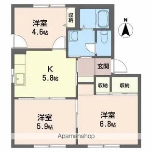 ヴィオラSIN【A102号室】の間取り