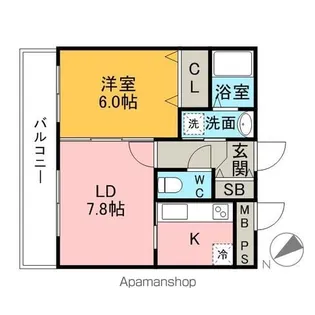 福岡県福岡市博多区奈良屋町【マンション】の間取り