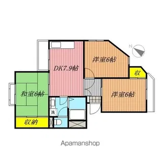 グリーンパレス指扇A棟【206号室】の間取り