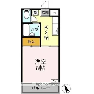 マルマツハイツ B【2階】の間取り