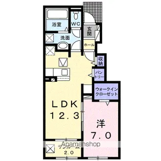 エアリーハウスD【104号室】の間取り