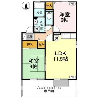 セジュール西余戸 B棟【1階】の間取り