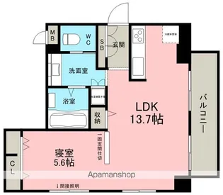 COLLECTION名駅Ⅱ【8階】の間取り