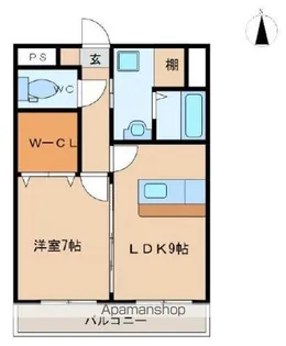 マリベール鶴島【301号室】の間取り