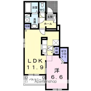 エヴァーグリーン和井田Ⅱ A【1階】の間取り