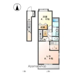 LACHIC来未【201号室】の間取り