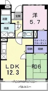 カルム香西【1階】の間取り