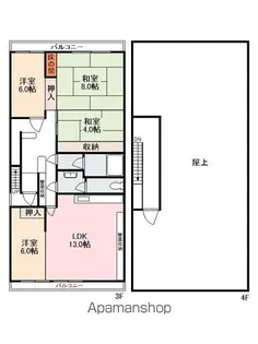 瓦町GUビル【3F号室】の間取り