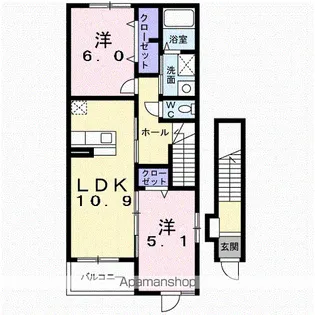 レインボーハウスⅥ【2階】の間取り