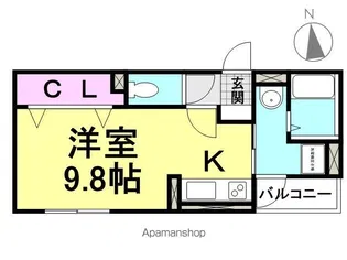 ハウスサフラン【102号室】の間取り