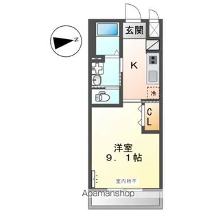 パルジェ一ツ松【208号室】の間取り