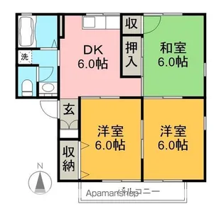 セジュール柿の木Ⅰ【1階】の間取り