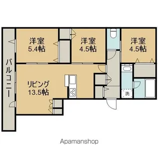 オカバ八王子堀之内ヘーベルメゾン【302号室】の間取り
