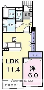 ヴェルデンスA【1階】の間取り