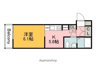 COLLINA隅の浜【206号室】の間取り