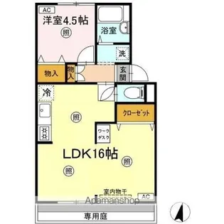 プレジール村央【1階】の間取り