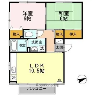 コーポラスヤナセII【3階】の間取り
