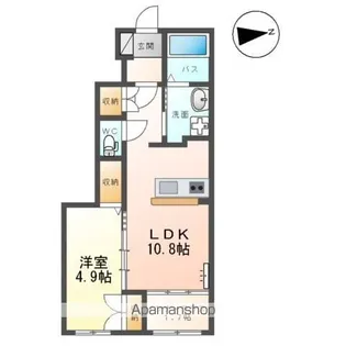 マロニエ・コートA【102号室】の間取り