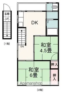 鈴木アパート【2階号室】の間取り