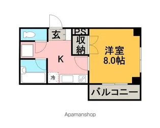 北雪ハイツ米山【4階】の間取り