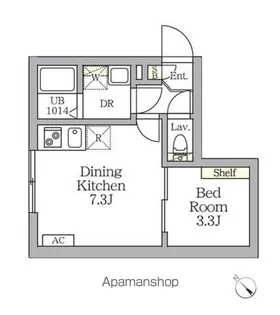 AGLAIA 新宿横寺町【2階】の間取り