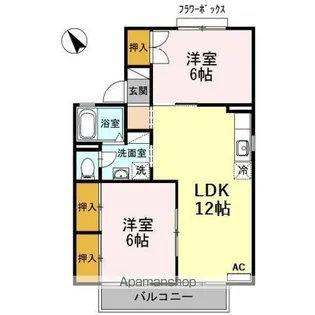 セジュール本田 B【2階】の間取り