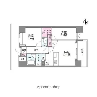 シーズンフラッツ今池NORTH【14階】の間取り