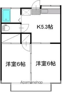 東ヶ崎コーポ【102号室】の間取り