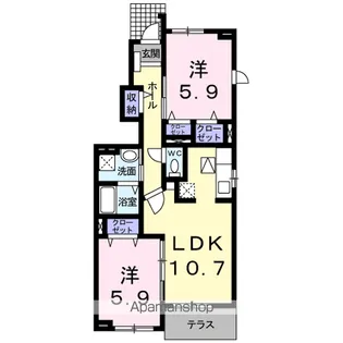 フリックシェノン Ⅲ【1階】の間取り
