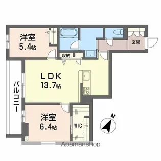 シャーメゾン上大利レジデンス【2階】の間取り