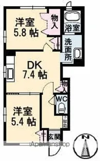 シャーメゾン長津【1階】の間取り