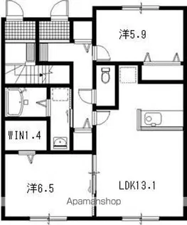 ルーチェ善導寺【B101号室】の間取り